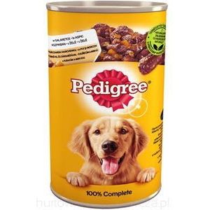Pedigree Natvoer voor volwassenen honden met kip en wortel in gelei 12 x 1200 g (12 blikjes)