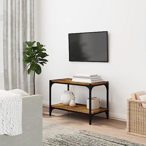 AJJHUUKI Entertainmentcentra en tv-standaards TV-meubel Gerookt Eiken 60x33x41 cm Engineered Hout en Staal Meubels