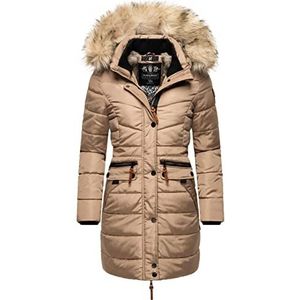 Navahoo Paula Warme gewatteerde winterjas voor dames, XS-XXL, Taupe grijs, XL