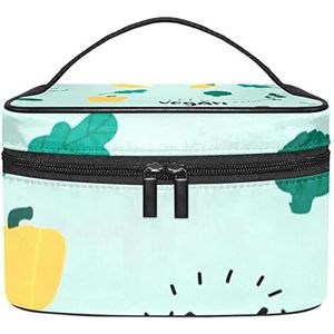 Radijs groenten mooie make-up organizer tas, reizen make-up tas organizer case draagbare cosmetische tas voor vrouwen en meisjes toiletartikelen, Meerkleurig, 22.5x15x13.8cm/8.9x5.9x5.4in