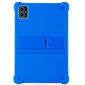 Zachte siliconen beschermhoes geschikt for Teclast M50 M50 Pro Valbestendige hoes Anti-crack Behuizing Mouw Standhouder(Color:Dark Blue,Size:For Teclast M50)