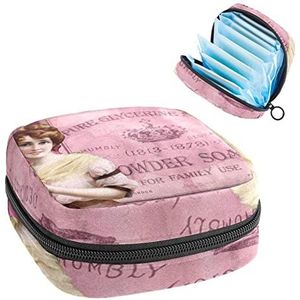 Periode Pouch, Draagbare Tampon Storage Bag voor Maandverband, Schoonheid en Romantisch, Meerkleurig, 4.7x6.6x6.6 in/12x17x17 cm