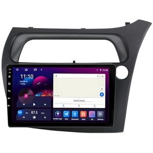 Android 13 GPS Navigation Stereo voor Honda civic Hatchback 2006-2011 9 Inch 2 Din Auto Radio met CarPlay AHD Omgekeerd beeld Bedieningselementen op het stuur GPS navigatie(A,S5 6G+128G)