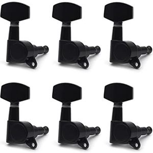 Stemapparaat Square Sealed Gitaar Tuning Pegs Sleutels Tuners Machinehoofden for Elektrische Gitaar Zwart/Goud/Chrome Gitaar Stemmers (Size : Black 6R)