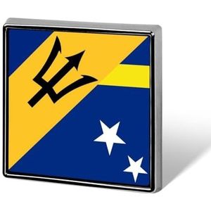 Barbados Curacao Vlag Vierkante Pin Badge Mode Revers Badge Broche Art Pin Decoratief voor Jassen Rokken Tassen Pak