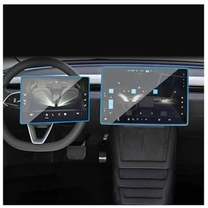 Displaybeschermfolie Voor Tesla Voor Model 3 2023 2024 2025 15,4"" Navigatiescherm Gehard Film Beschermende Auto Dashboard Systeem Beschermer(Navigation+Air Conditioning)
