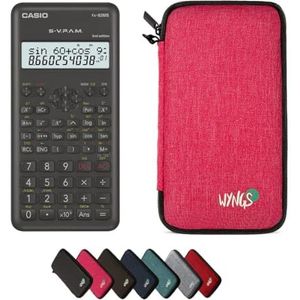 Casio fx-82MS 2nd edition incl. WYNGS Beschermhoes Roze - Wetenschappelijke Rekenmachine - Basis Pakket