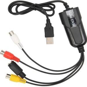 naar USB Geluid Video Adapter, 80 cm MultiFormat Compact USB Videokaart Apparaat Plug and Play VHS DV VCR Hi8 DVD naar Digitaal voor Windows voor PC