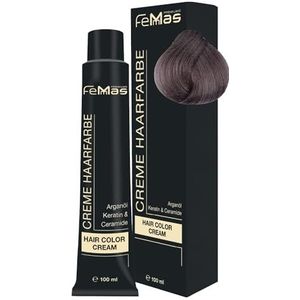 FemMas Haarkleuring lichtblond Asch Intensiv 8.11, crème haarverf met arganolie, keratine en ceramiden, blijvende haarkleuring of tint voor stralende kleurresultaten, 100 ml