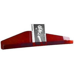Acryl Muurplanken, Kleur Wandplank Wandgemonteerd Transparant Kruidenrek(Red,90x5x16cm)