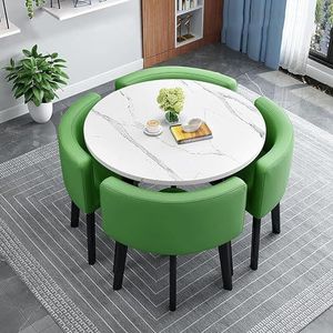 XIANGLV Eettafelset voor 4 vergaderzalen tafel ronde tafel en stoelen eetkamer tafel set voor 4 kleine ronde eettafel ronde keukentafel cirkel keukentafel (A17,80x80x75cm)
