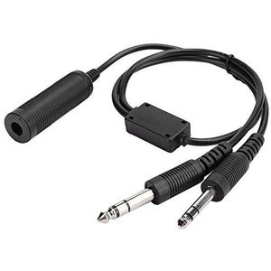 Aviation headsetadapter, adapterkabel tussen helikopter en algemene luchtvaartheadset, converteren van de helikopterheadset naar Dual Plug Aviation Plugs, Dual GA Plugs naar Nexus 4 Conductor - geen