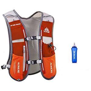 AONIJIE 5L Multifunctionele Ultrlight fietsrugzak/drinkrugzak met 500 ml drinkfles voor wandelen, training, hardlopen, klimmen (Oranje)