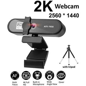 Videoconferentiecamera Webcam 2K 2560 * 1440 vol Hd Met Microfoon Auto Focus Web Camera-bijeenkomst for Laptop Desktop Pc Computer Mini CAM-accessoires voor grote vergaderruimtes