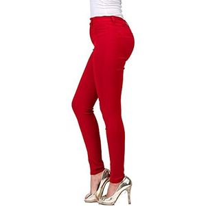 LULER Broek voor vrouwen, hoge stretch, dunne broek voor vrouwen, yogabroek, maat S, rood, L