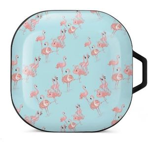 Aquarel Flamingo Vogels Patroon Oordopjes Hoesje Compatibel met Samsung Hard Shell Beschermhoes Zwart-Stijl