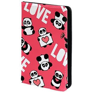 Paspoorthouder, Paspoorthoes, Paspoortportemonnee, Travel Essentials Love Panda Roze, Meerkleurig, 11.5x16.5cm/4.5x6.5 in