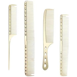 4pack/lot Ergonomische Handvat Voor Meer Comfortabele Haar Kammen Ervaring Comfortabeler Om Metalen Haar Snijden Kam, Lokale Rijke Goud