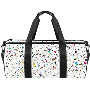 Kleurrijke stippen patroon reizen duffle tas sport bagage met rugzak draagtas gymtas voor mannen en vrouwen, Kleurrijk Stippen Patroon, 45 x 23 x 23 cm / 17.7 x 9 x 9 inch