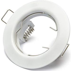 1x inbouwspot GU10 set – 1 stuk inbouwframe wit incl. GU10 fitting voor LED of halogeen lampen, rond