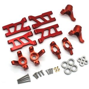 For HS 18301 18302 18311 18312 18321 18322 1/18 RC afstandsbediening auto metalen onderdelen swingarm stuurkop accessoires vijf stukken(Red)