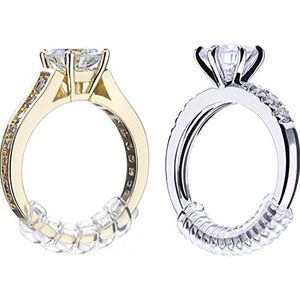 8 stuks Ring Sizer Adjuster Ring Guard met sieraden polijstdoek voor losse ringen, 2 maten, 2 mm / 3 mm