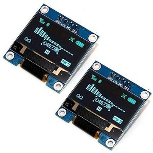 DollaTek 2 stuks 0,96 ""I2C IIC SPI Serieel 128x64 OLED-display SSD1306 modulebord met penlijsten voor Arduino - blauwe letters.