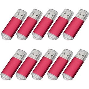 Fenglangrong Usb-sticks, 10 stuks, USB 2.0, type pendrive, 512 MB, rood
