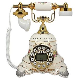 GPDNBIEU, Retro Telefoon, Wit Keramiek Europese Stijl Pastoraal Huis Creatieve Beller Geschilderd 26x22x30cm