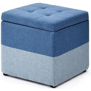 Voetenbank Voetenbank Opbergkruk Woonkamer Bank Dressing Wisselschoenen Gestoffeerde Voetsteun Kleine Stoel Zitting Voetsteun Ottomaanse Kruk Lounge(Blue)