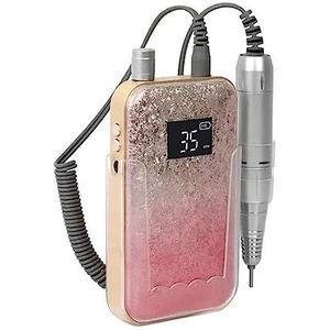 Elektrische nagelvijl, Nieuwe roze gradiënt professionele draagbare 35000 RPM oplaadbare nagelboor voor zowel natuurlijke als kunstnagels