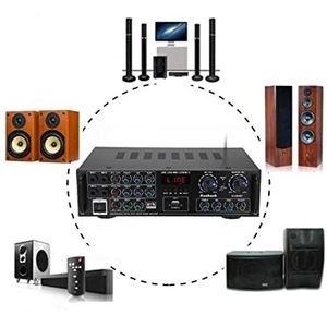 Audioversterker, 5 Ch hifi Stereo karaoke audio-versterkers 800W Home Car Bluetooth karaoke versterker Digitale audioversterkers FM USB Schijf sd