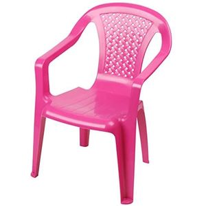 Kindertuinstoel van kunststof - roze - robuuste stapelstoel voor peuters - monoblock stoel kinderstoel speelstoel zitmeubel stapelbaar voor buiten