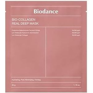 Biodance, Bio-Collagen Real Deep Mask, Collageenmasker met diepe werking, 4 stuks