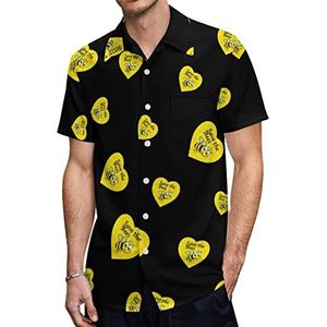 Save The Bees4 Hawaiiaanse shirts voor heren, korte mouwen, casual overhemd met knopen, vakantie, strandshirts, 2XL
