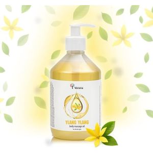 Verana Massageolie Ylang Ylang, Natuurlijk, Voor het Lichaam, Alle Huidtypes, Verjongende en Revitaliserende Massage, Anticellulitis, Aromatherapie (500ml)