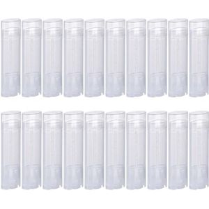 Flyusa 5 ml 100 stuks matte doorzichtige lege ovale deodorant lippenbalsem buisjes twist-up navulbare mini-formaat containers voor handbagage reizen, doe-het-zelf deodorant
