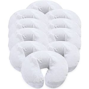 London Linens 10 stuks, premium extra dikke 100% katoenen flanellen massagetafels voor gezicht wieghoezen Cozies getailleerd - inclusief 10 stuks (wit)