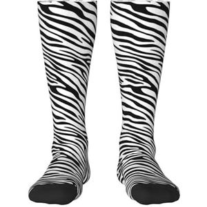 YsoLda Kousen Compressie Sokken Unisex Knie Hoge Sokken Sport Sokken 55CM Voor Reizen, Basic Zebra, zoals afgebeeld, 22 Plus Tall
