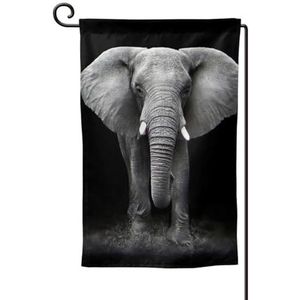 3d grijze olifant tuin vlag dubbelzijdige boerderij tuin vlag lente zomer buiten decoratie 30x45 cm