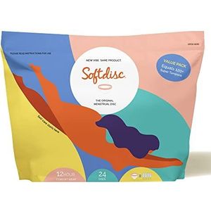 Softdisc Menstruatieschijven | Wegwerpschijven | Tampon, Pad en Cup Alternatief | Capaciteit van 5 Super Tampons | HSA of FSA komt in aanmerking | 24 tellen