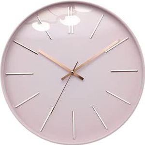 LW Collection Wandklok Nora roze 30cm - Kleine klok - Stille wandklok - Keukenklok - Stil uurwerk - Moderne muurklok