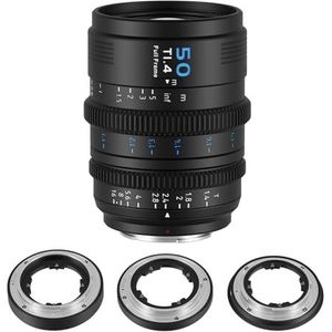 SIRUI VP-1 Vision Prime 1 T1.4 Full Frame Cine Lens, 50mm Manual Focus Cinema Lens with Pre-Installed E Mount, Interchangeable RF/Z/L Mounts (Black)