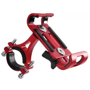 ANOMALOUS Metalen motorfiets telefoonhouder stuur fietshouder antislip mountainbike ondersteuning aluminium houder Sturen bedieningen handgrepen (Color : Red Rotatable)