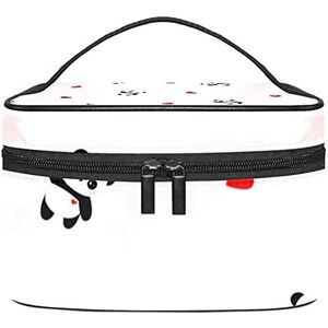 Make-up Organizer Bag, Travel Makeup Bag Organizer Case Draagbare Cosmetische Tas voor Vrouwen en Meisjes Toiletartikelen Panda schattige print roze, Meerkleurig, 22.5x15x13.8cm/8.9x5.9x5.4in