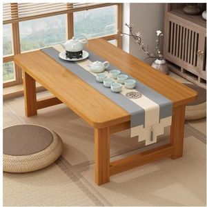 Salontafel Japanse Vloer Lage Tafel Antieke Tafel Met Inklapbare Poten Laptop Tatami Tafel Voor Woonkamer, Eetkamer, Thee, Huisdecoratie (Color : Beige, S : 100x50x35cm)