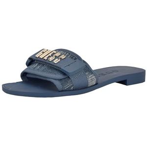 Guess Elyze Platte damessandalen, denim logo, middelblauw, 422, 40 EU