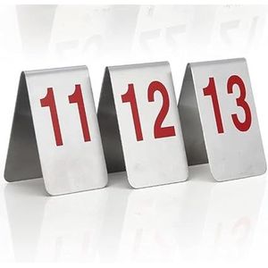 Tabelnummers, Tafelnummers, roestvrijstalen tent-stijl tafelnummers 8x8x12 cm 3,1x3,1x4,7 inch(91-100)