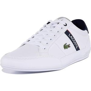 Lacoste Chaymon 0120 2 CMA sneakers voor heren, Wht Nvy Red, 44.5 EU