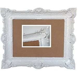 Lnxp Antieke barok fotolijst in wit 56 x 46 cm rechthoek foto's voor 30 x 40 cm of 40 x 30 cm barok frame foto's 50R